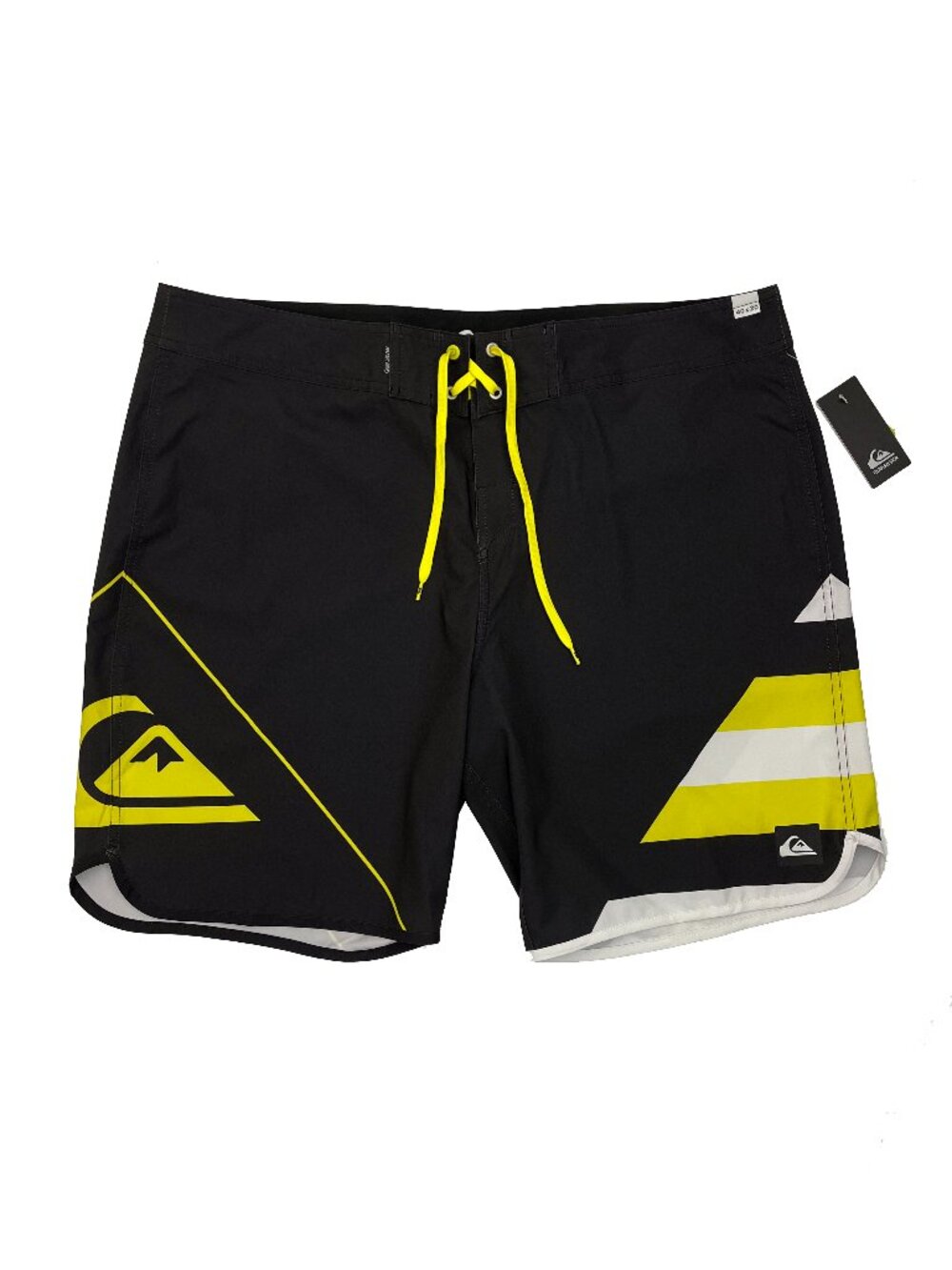 Quiksilver NEW NWT Wave Black Yellow Board Shorts Swim Surf Trunks Mens 40